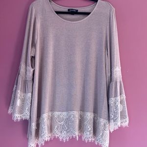 Delicate lace trimmed shirt